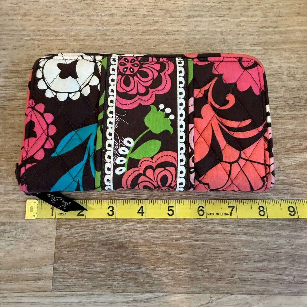 Vera Bradley Floral Wallet - Pink, Green, Brown - Picture 5 of 6